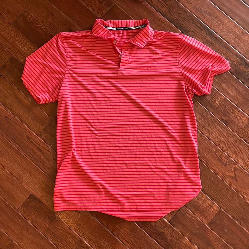 Southern Tide Red Striped Polo Shirt